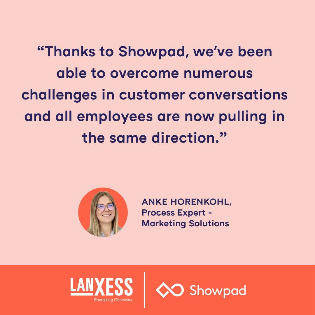 Don’t let content chaos hold you back. Learn how LANXESS uses Showpad to provide their revenue teams with a single source of truth for content — and deliver exceptional buying experiences: bit.ly/3F8bewI