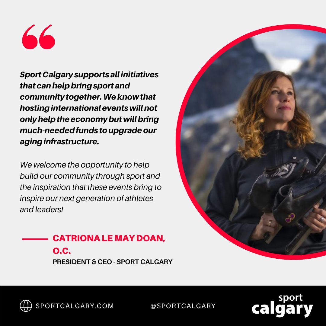 With today's news that Calgary and Edmonton will explore the 2030 Commonwealth Games joint bid after Hamilton drops out, Sport Calgary's President and CEO, <a href="/Catrionald/">Catriona Le May Doan, O.C., OLY</a>, has issued the below statement to support the Games coming to Alberta.