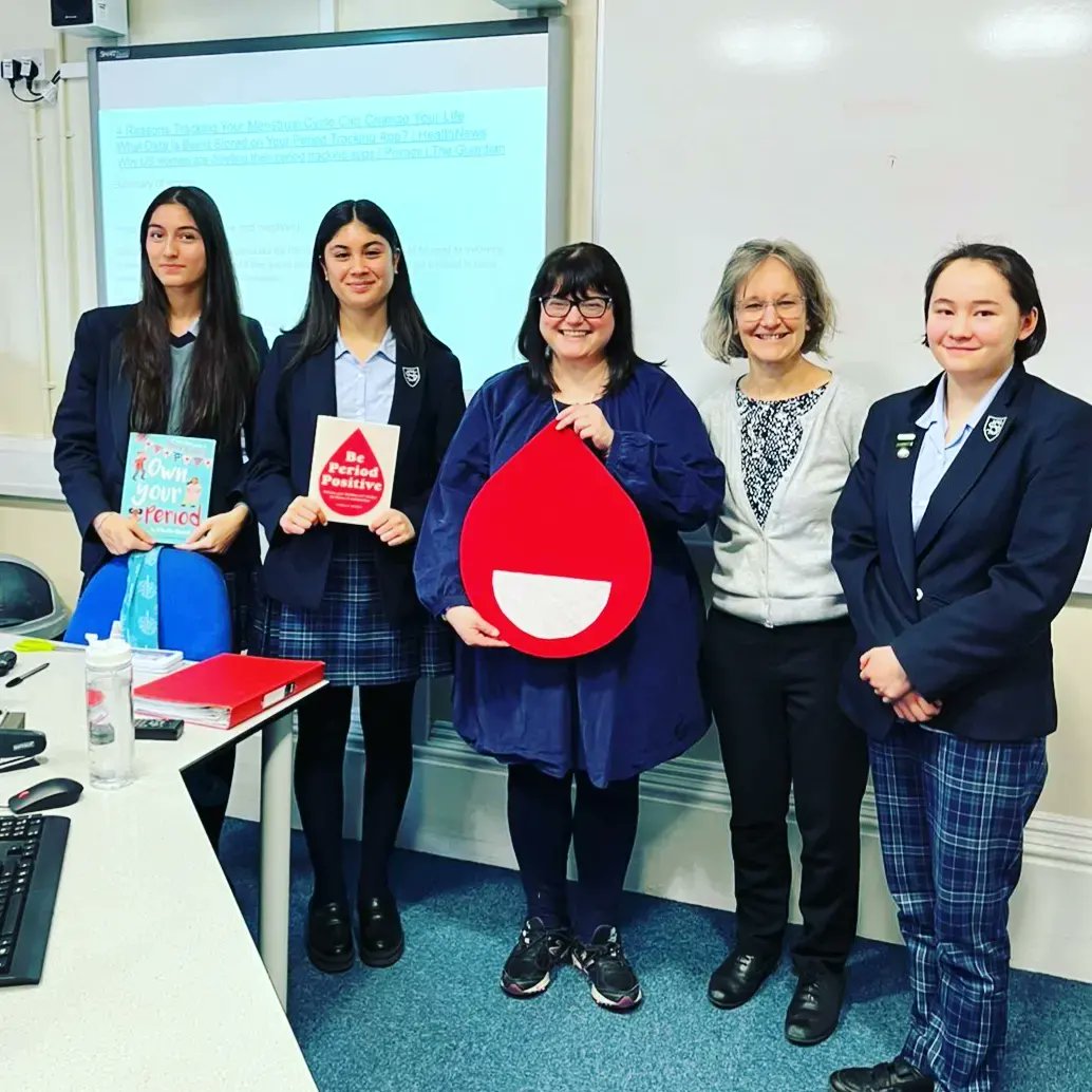 Today @PeriodPositive launches the #periodpositiveschools badge UK-wide! It's been an amazing day working with pupils at @SheffieldHigh across different subjects. Sign up your school or find out more here:  periodpositive.com please share! #IWD2023 #periodpositive