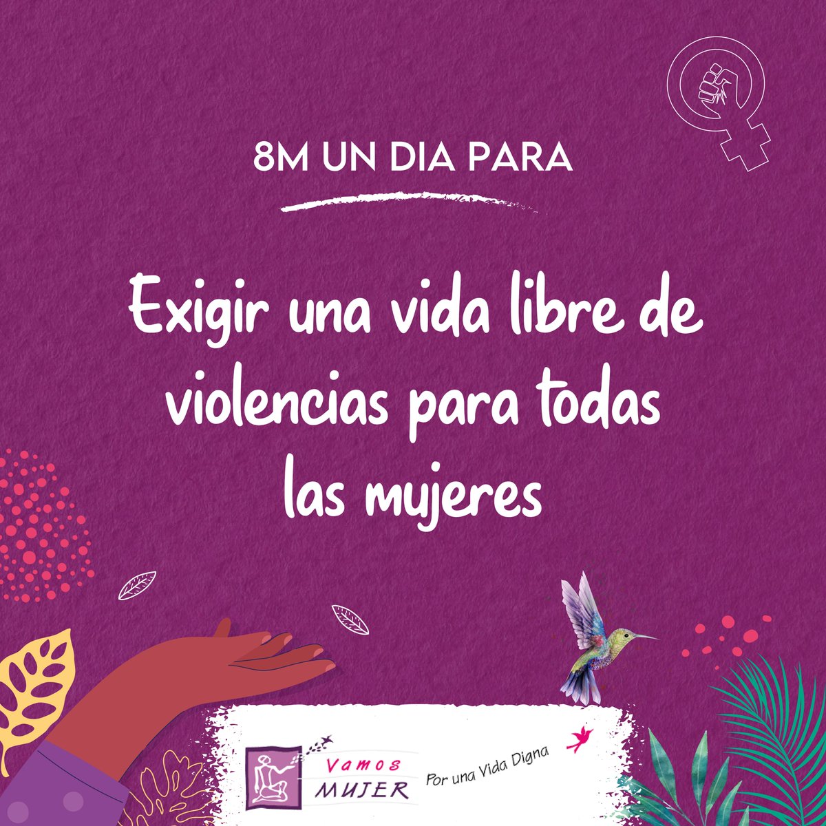 vamosmujer's tweet photo. 📢#Hoy Día Internacional de los Derechos de las Mujeres, es un día para exigir la garantía de nuestros derechos y el reconocimiento de nuestro trabajo! 💜🌻 🦋
.
.
#ddhhmujeres #DDHH #8M #Mujeres #NoMasViolenciasParaLasMujeres #NiUnaMenos #VidaLibreDeViolencias #8deMarzo2023 https://t.co/B8yS9LdH72