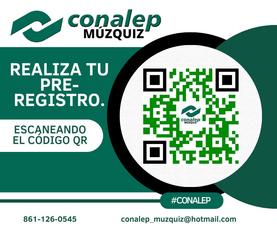 • Expedición de fichas del 05 de diciembre 2022 al 22 de marzo 2023.
• Realiza tu PRE-registro en: conalepcoahuila.edu.mx/admision 
• Para más información acude al plantel; carretera Múzquiz-Boquillas km 3. O contáctanos por WhatsApp en api.whatsapp.com/send?phone=861…