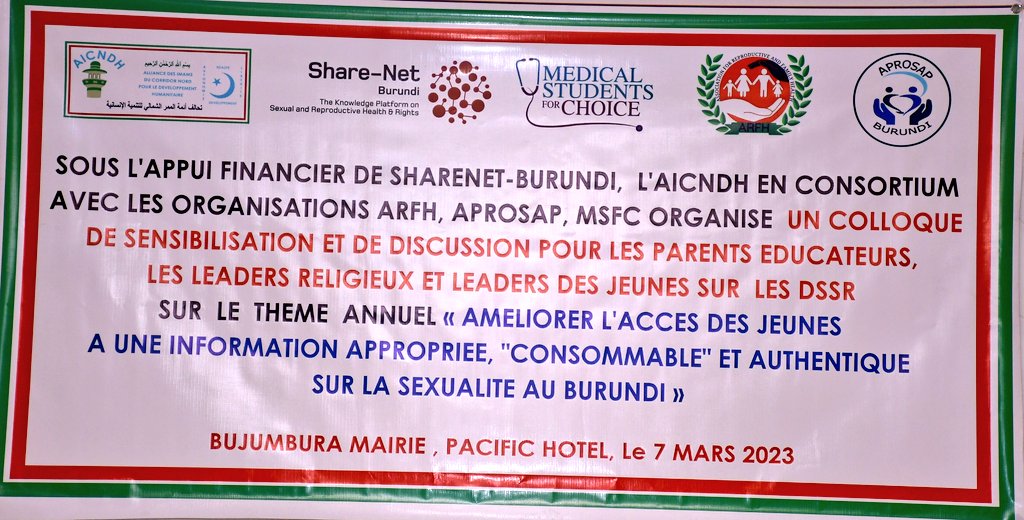 SantemagB's tweet photo. Ce 7 mars 2023,dans les locaux du #PacificHotel, les organisations @AICNDH1 @ArfhBurundi @AprosapB @MSFCburundi avec l'appui de @sharenetburundi ont organise une colloque de sensibilisation et de discussion à l'endroit des parents éducateurs, les leadeurs religieux..1/n https://t.co/XPtzM07cnE