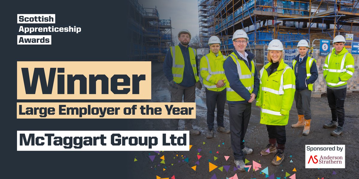 Apprenticeships.scot (@apprentice_scot) on Twitter photo The winner of the Large Employer of the Year Category at this year's #ScotAppAwards is McTaggart Group.
Read their full story - skillsdevelopmentscotland.co.uk/news-events/20…
Proudly sponsored by Anderson Strathern.
#UnlockingPotential #ScotAppWeek23
<a href="/McTaggartGroup/">McTaggart Construction</a>
@solicitors_AS The winner of the Large Employer of the Year Category at this year's #ScotAppAwards is McTaggart Group.
Read their full story - skillsdevelopmentscotland.co.uk/news-events/20…
Proudly sponsored by Anderson Strathern.
#UnlockingPotential #ScotAppWeek23
<a href="/McTaggartGroup/">McTaggart Construction</a>
@solicitors_AS