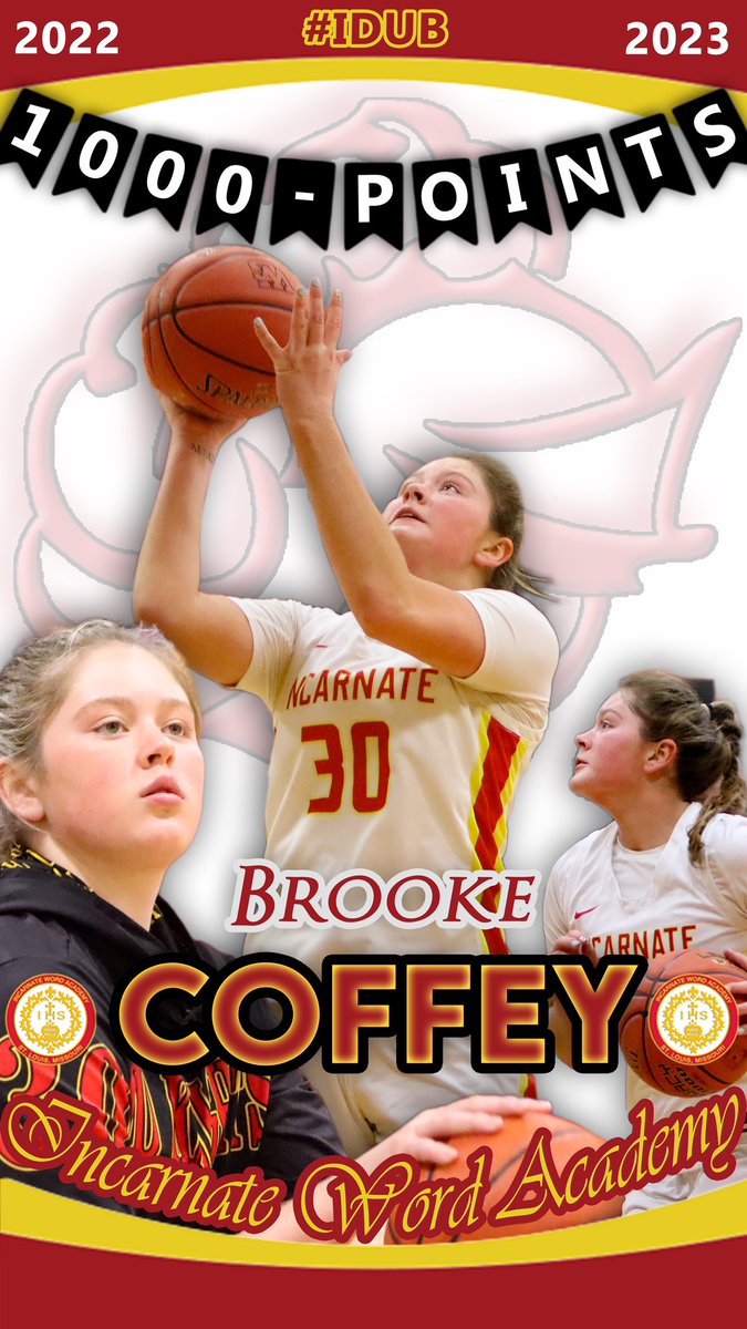 ChrisSchmitz168's tweet photo. “A Grand for Coffey✔️”
IWA senior and @RedbirdWBB commit, Brooke Coffey (30) reached 1️⃣0️⃣0️⃣0️⃣ points during the 2nd half of the C6D3 title game on Tuesday! Congrats @Brookecoffeyy on your career milestone! @iwa_hoops @Athletics_IWA @iwaredknights @scoreboardguy @STLhssports #4AC https://t.co/W0onVCeqHu