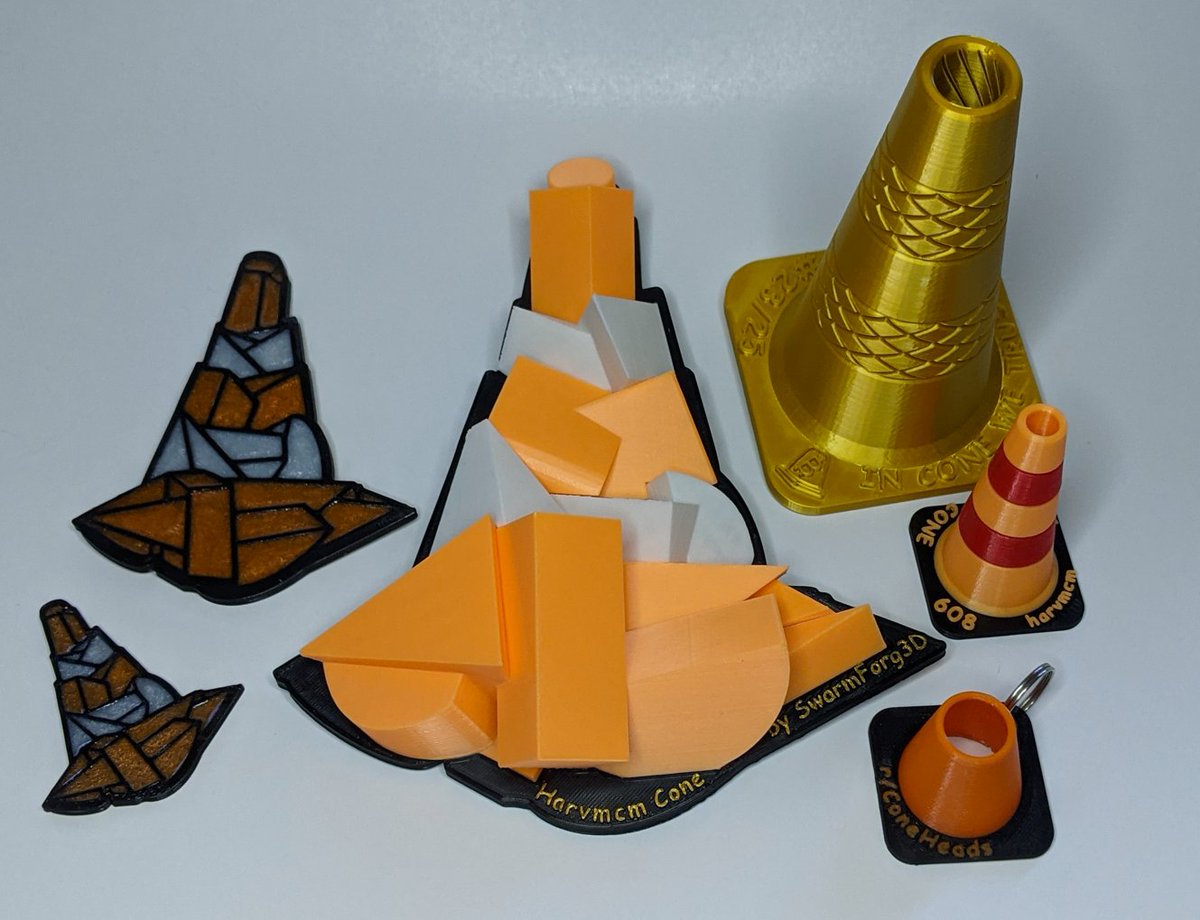 SwarmForg3D's tweet photo. @Foami @harvmcm I do! And now that Harv has shared so may I.
This is a tribute I made as a gift when he redeemed one of my 3d print #NFTRs. His iconic Cone in full 3D, top down view matches nearly identically, a challenge! Back of base plate is the 2D piece inlaid in mirror. 22cm long.
🧡BLOCKS https://t.co/EiRjSfuhW2
