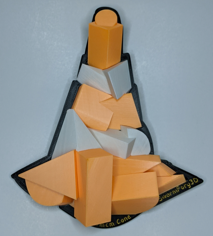 SwarmForg3D's tweet photo. @Foami @harvmcm I do! And now that Harv has shared so may I.
This is a tribute I made as a gift when he redeemed one of my 3d print #NFTRs. His iconic Cone in full 3D, top down view matches nearly identically, a challenge! Back of base plate is the 2D piece inlaid in mirror. 22cm long.
🧡BLOCKS https://t.co/EiRjSfuhW2