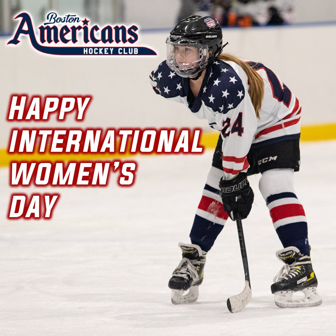 americangirlshc's tweet photo. Happy International Women’s Day! #bostonamericans #elite9hockey https://t.co/fqxS7NVX6T
