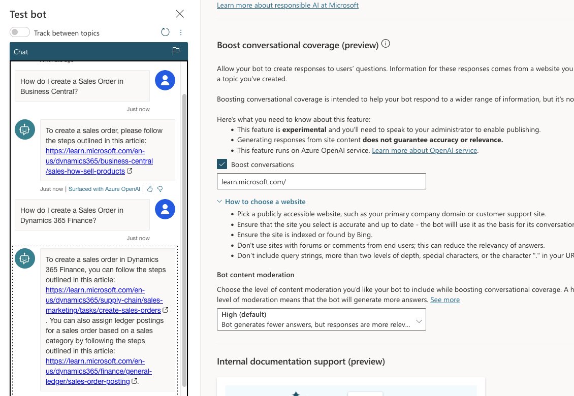 Matalino16's tweet image. I&apos;ve been having a blast with all the capabilities of #PowerVirtualAgent w/ #PowerAutomate for prod use. And one of the recent @Microsoft announcement was around Boost conversation (preview). Connected it to Microsoft Learn and it pulls info from there! Wow! Blog Post soon!