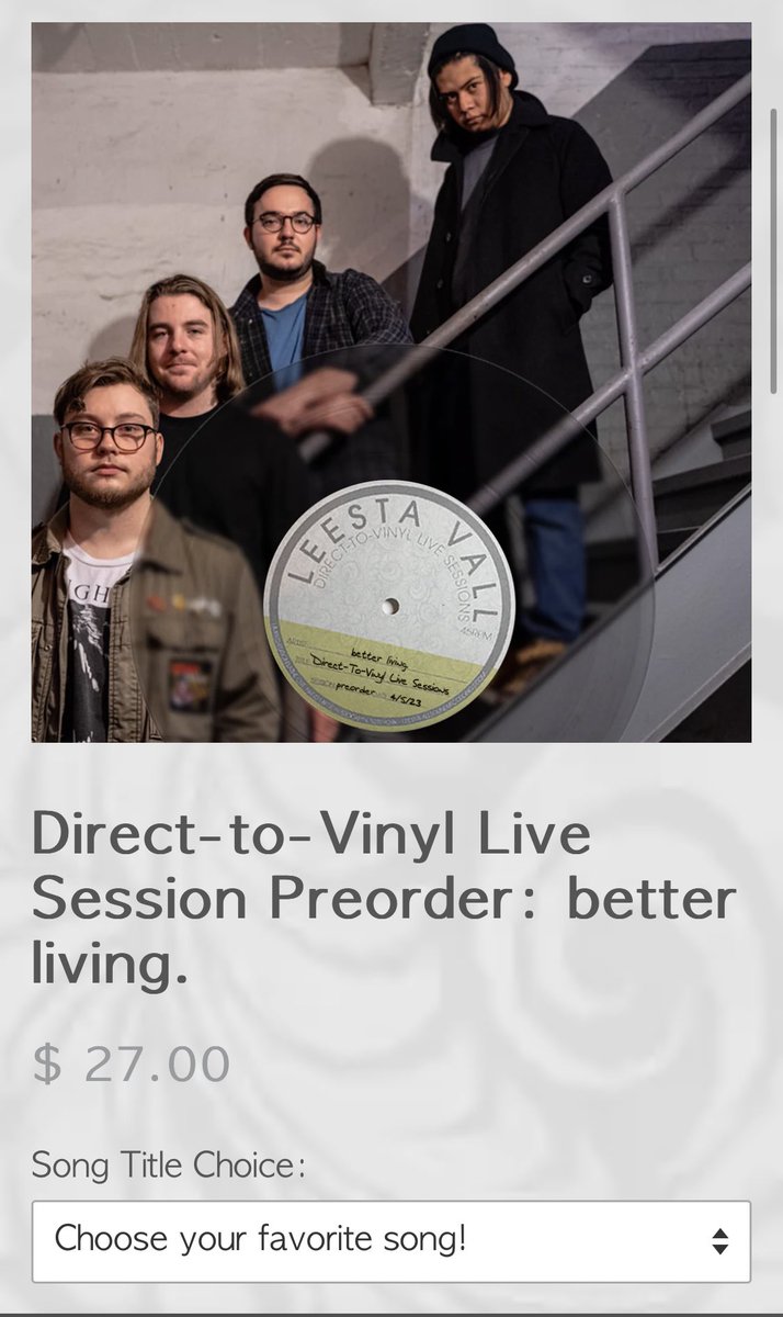 betterlivingdot's tweet photo. stoked to announce we are doing a direct to vinyl live session with Leesta Vall. the way it works is you preorder a song and then we go in and record a live performance of that track that is being cut directly onto wax in real-time for YOU.  no duplicates

https://t.co/k2beP7w62C https://t.co/FIoo2D5hLt
