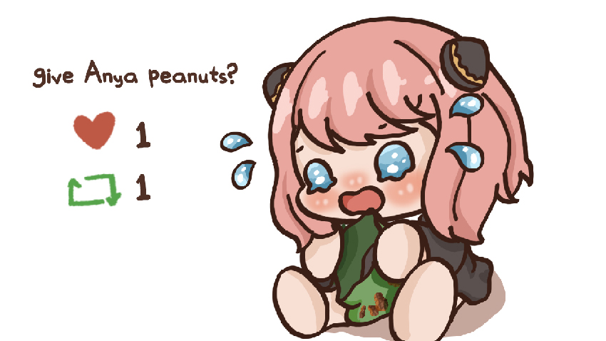 ayacchi_corner's tweet photo. Can we give her more peanuts? 🥜🥜🥜

#SPY_FAMILY #AnyaForger https://t.co/28v6bxCaDi