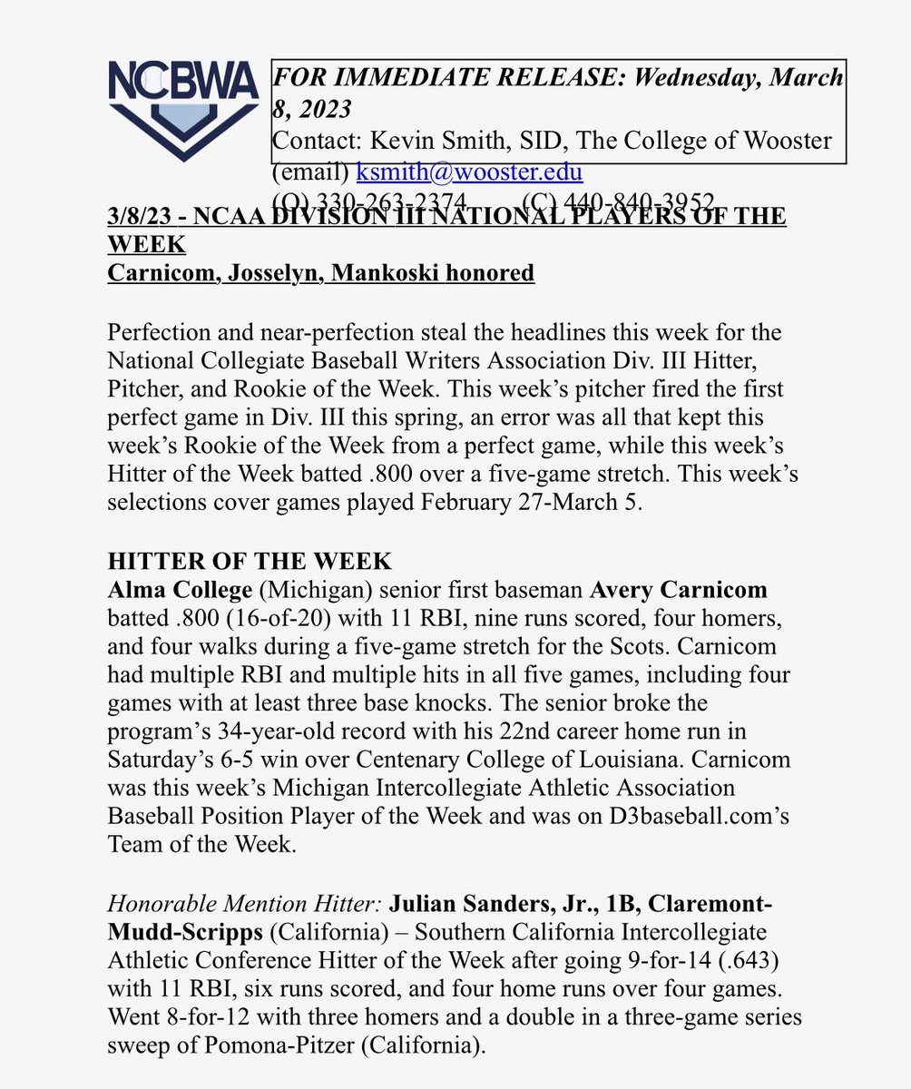 KCarnicom's tweet photo. OMG~
NCAA DivisionIII NATIONAL player of the week 👊🏻🔥👏🏻 https://t.co/pKttilTUkM