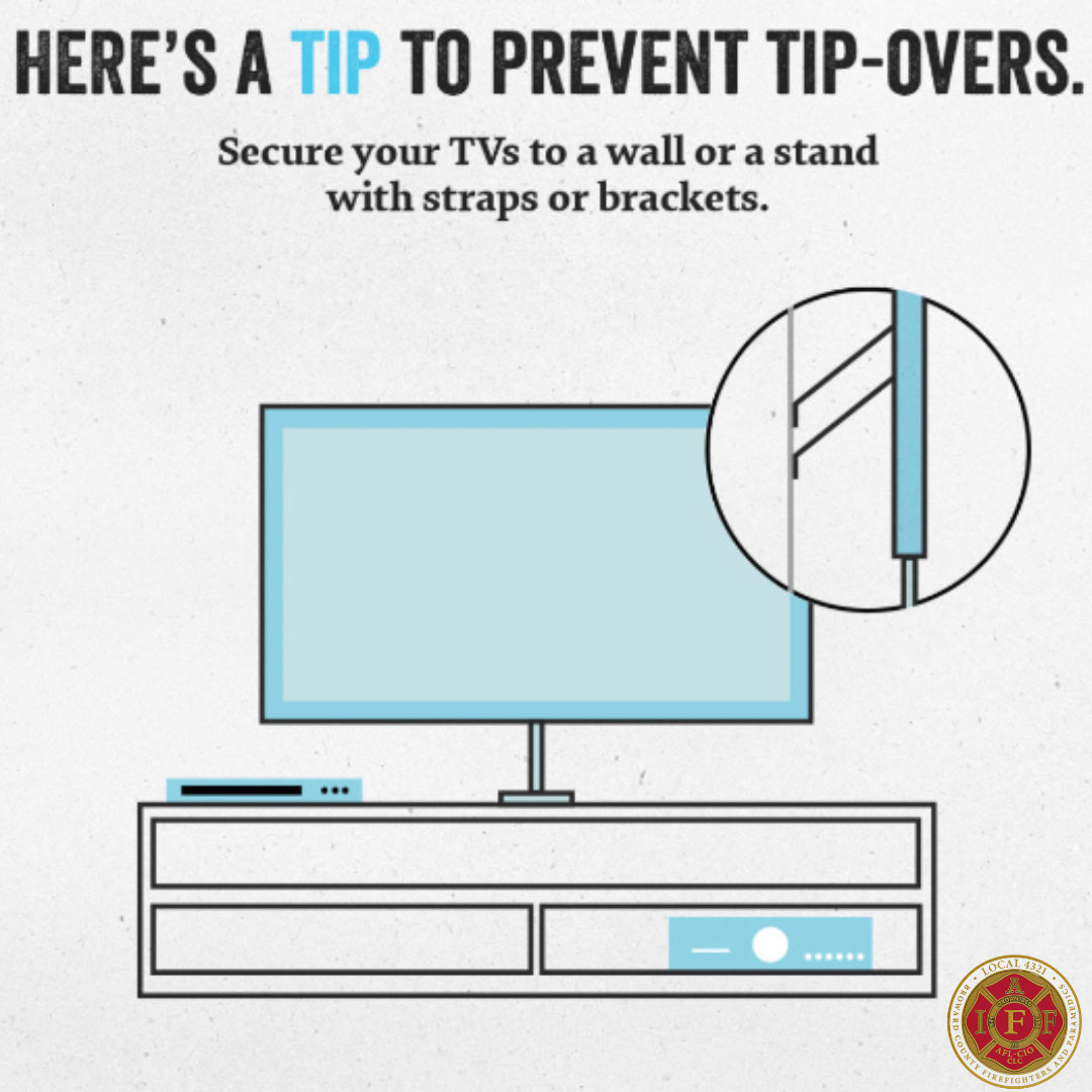 Here is an easy tip to help prevent tip-overs in your home! #local4321 #localunion #firefighters #firstresponders #safetytips #safety #browardcounty #southflorida