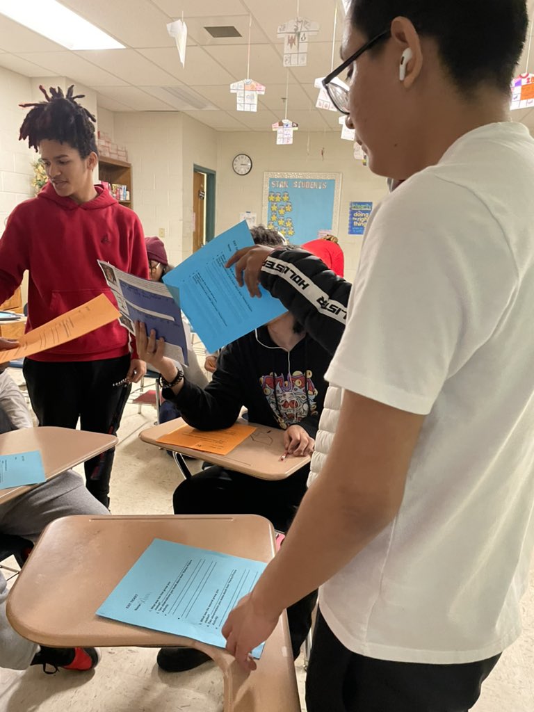 Students matched quotes from The Crucible to related pictures and memes. Then they glued the quotes next to the pictures and explain why they made those connections. It was cool to see how different groups arranged the activity. Awesome lesson learned in KEY training. @righterAE