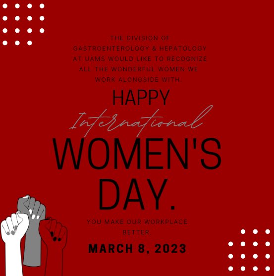“Today is a day to remind everyone to celebrate women’s achievements in every aspect of life, raise awareness against gender discrimination, & continue to take actions to drive gender parity…” To the phenomenal women of our department, its an honor to work alongside you ✊❤️