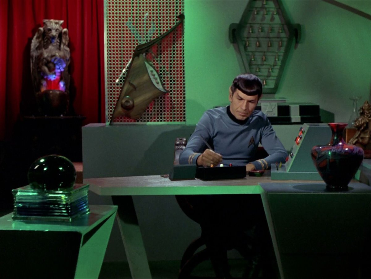antipodal's tweet photo. #StarTrek #MarchTrekThree #Day8 #Sets

1) #STTOS #Uhura's quarters - From 'The Tholian Web'
2) #STTOS #Spock's quarters - From 'The Way to Eden'
3) #STSNW #Spocks quarters - Behind the scenes photo courtesy of @djb_art https://t.co/bM7crGRMF2