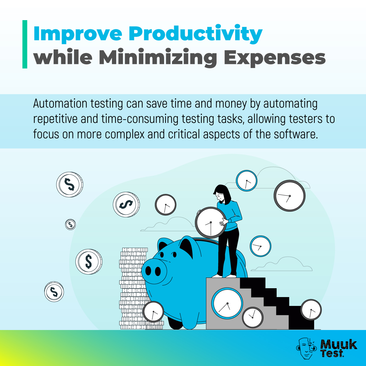 MuukTest's tweet image. 🚀 3 significant advantages of automation testing that can help you transform your development process and boost your business. bit.ly/3ZfCkKq

#automationtesting #testautomation #testautomationstrategy #testingautomation