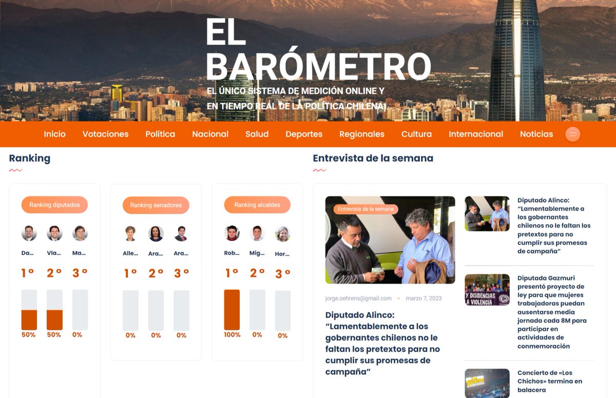 ESTUDIANTES CREAN SITIO WEB CON RANKING ONLINE DE POLÍTICOS CHILENOS
porteña.cl/2023/03/08/est…