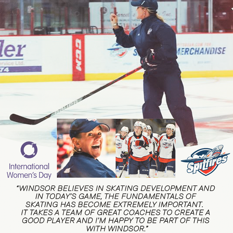 OHLHockey's tweet photo. Kathy McLlwain plays a key role in the @spitshockey organization, helping develop elite players such as 2022 Red Tilson Trophy winner Wyatt Johnston of the @DallasStars