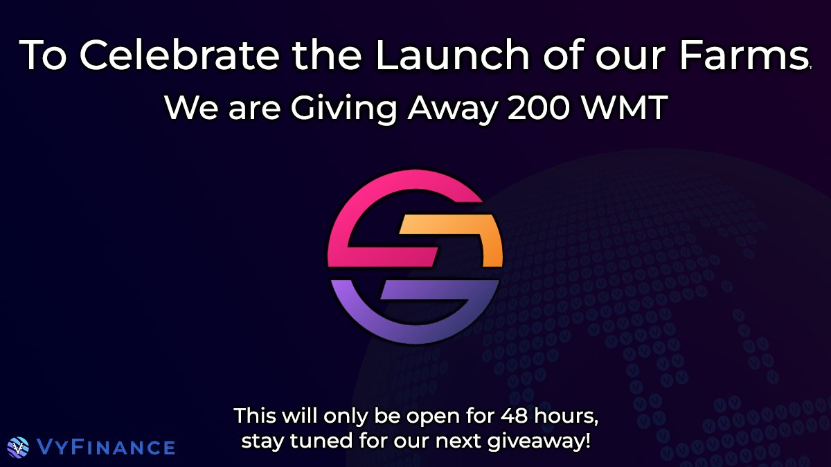 VyFiOfficial's tweet photo. 🚨GIVEAWAY ALERT🚨

Get ready for the second of our March giveaways

Project: World Mobile Token 
Amount/Token: 200 $WMT

To Enter👇
1⃣Follow both @VyFiOfficial and @wmtoken
2⃣Like this post
3⃣Retweet
4⃣Tag a friend

Winner announced in 48 hours🥳 https://t.co/JXxi6lj9vg