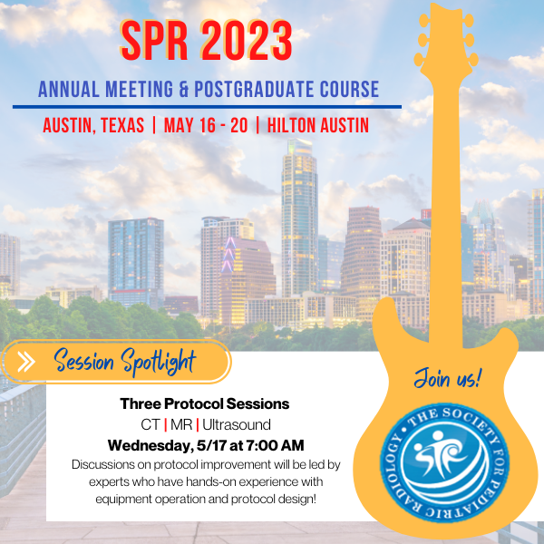 Learn from the #PedsRad experts on how to improve your #CTRad, #MRI, and #USRad protocols. Discussions will be led by experts who have hands-on experience with equipment operation and protocol design, alongside vendors who can field questions too! #SPR2023 bit.ly/SPR23Home