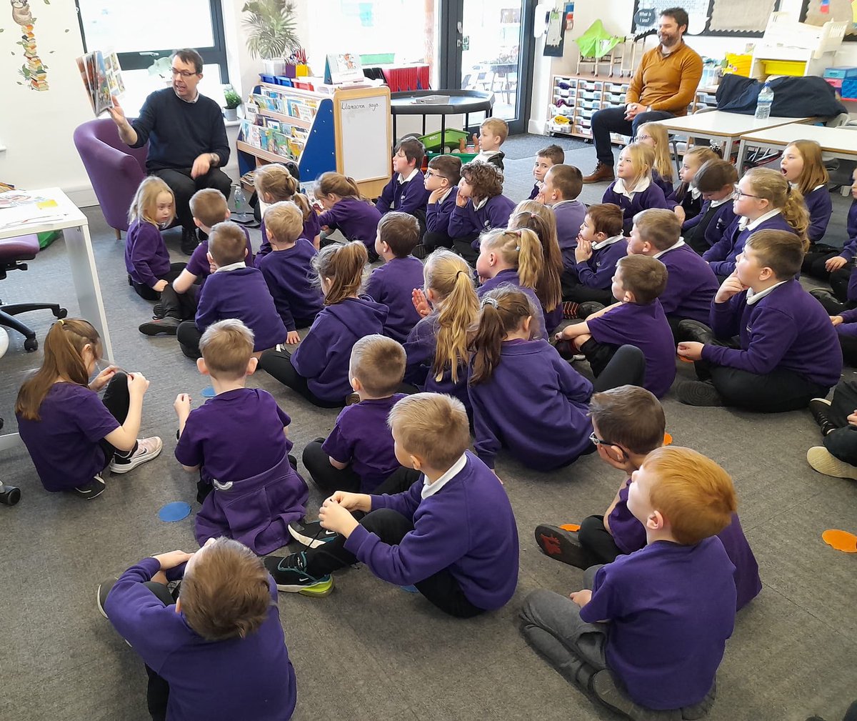 An exciting morning for us as we begin 📚 The Bae Book Awards 🤩 <a href="/paul1536/">Paul Doyle</a> from the library service came to read 👀 Ten Delicious Teachers 🌳 Adoette 🦆The Duck Who Didn’t Like Water for us to vote for our favourite ❤️ Thank you for 3 lovely stories 📕