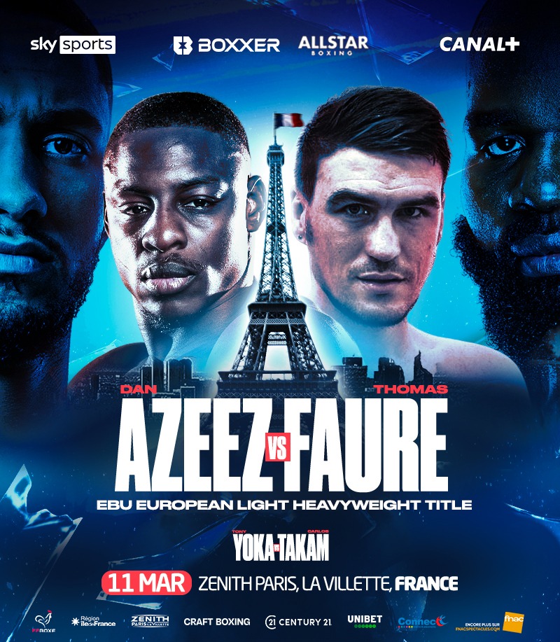 🥊 AZEEZ 🆚 FAURE
📆 11 Mars 2023
🏟️ Zenith Paris La Villette
📺 CANAL+ SKY SPORTS
📱#AllstarBoxingFR #YokaTakam #boxing 
<a href="/Zenith_Paris/">Zénith Paris - La Villette</a>
<a href="/Canalplus/">CANAL+</a>
@CanalplusBoxe
<a href="/SkySportsBoxing/">Sky Sports Boxing</a>