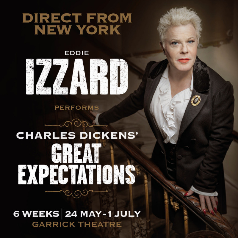 eddieizzard's tweet photo. 🔔 Great Expectations transfers to London’s West End! 🔔 Direct from a critically acclaimed run in New York, “Eddie Izzard commands a classic”(Wall Street Journal) in her solo theatrical performance. Limited London run of 6 weeks only. Tickets and info at https://t.co/F37JMDbkp4