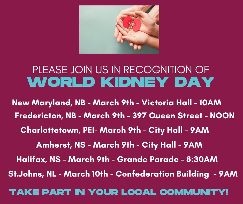March is Kidney Health Month and March 9th is World Kidney Day. Join us for the flag-raising in your local community to recognize this special day.