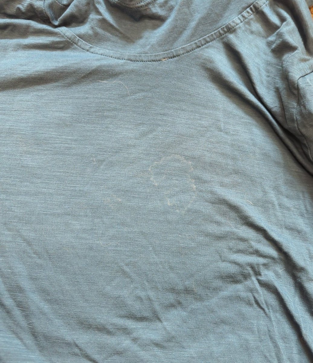 I LOVE my smartwool merino sport Ultralite hoodie but I've noticed these (sweat??) stains that won't come out in the wash. I'm disappointed and don't want to ruin it because I love the color, fit, and fabric. Suggestions? <a href="/Smartwool/">Smartwool</a>