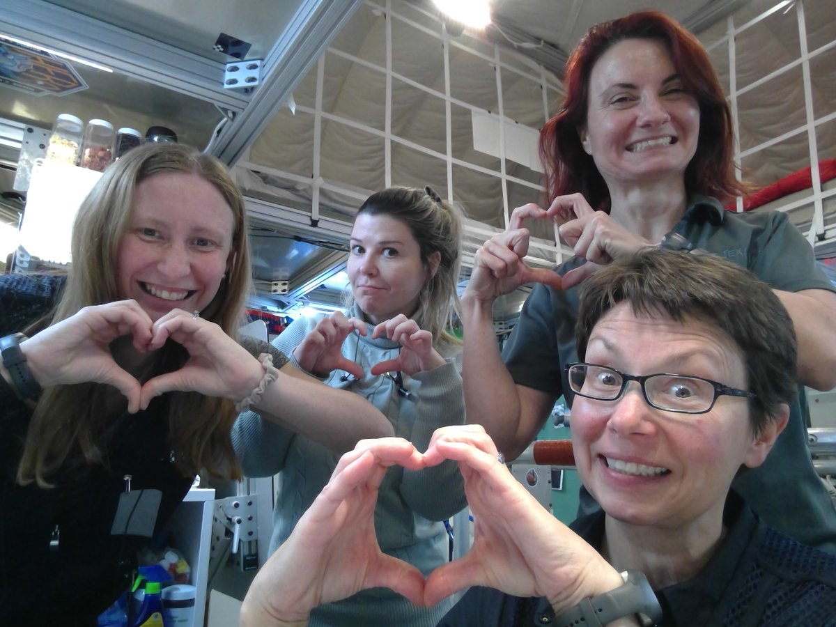 NASAJohnson's tweet photo. It's mission day 40 inside HERA! Though they're in isolation, today our all-women crew is celebrating YOU: The trailblazers, tireless workers, &amp; everyday heroes. Happy #InternationalWomensDay! Together, we work to advance humankind! ❤️ https://t.co/aB2CPP5YJl