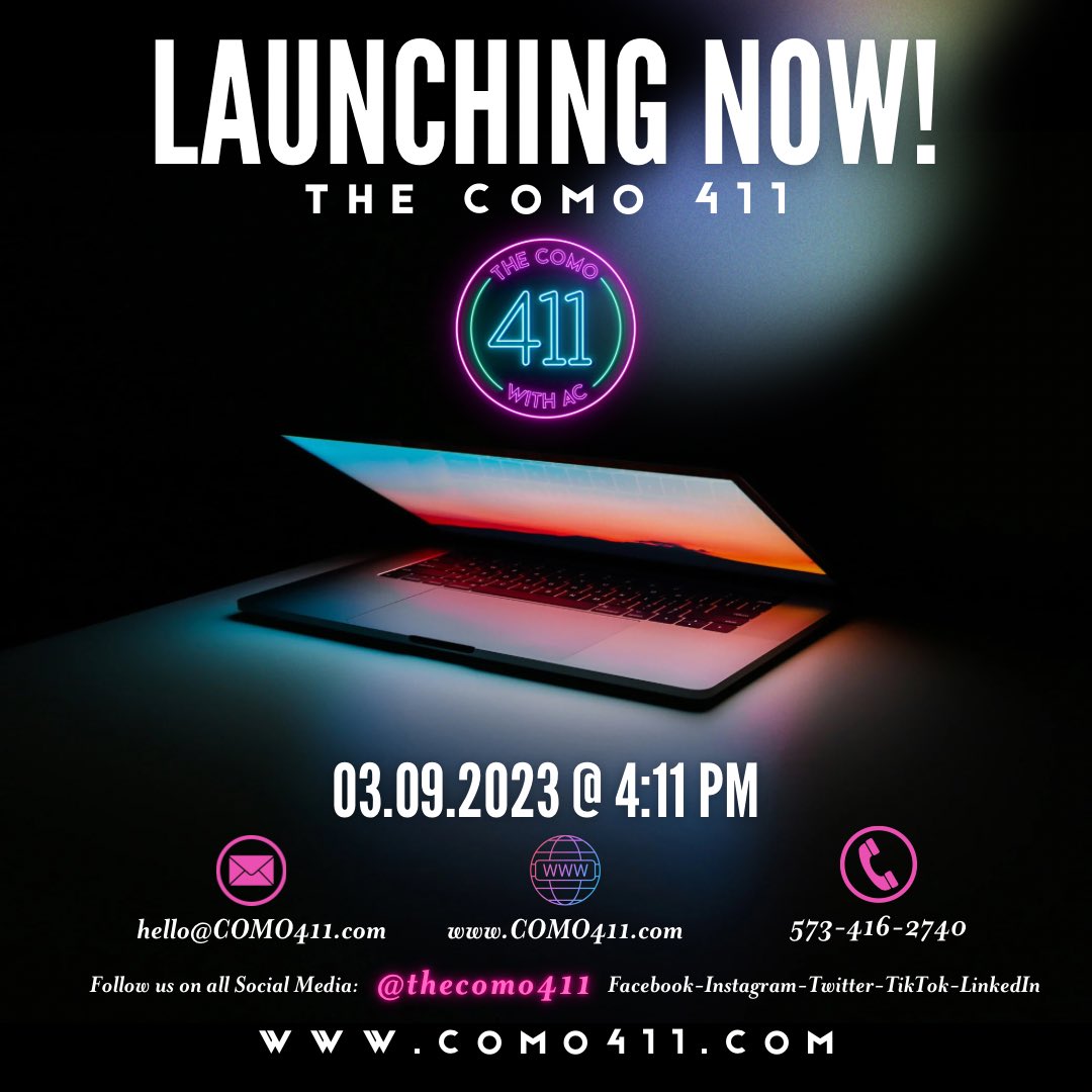 411: noun - the relevant information or the truth.
💯
Tune in for our 1ST segment of The COMO 411 on Thursday, March 9th right here on our Facebook live. 

P.s. If you can’t make it on time… doesn’t mean you can’t watch and share after 😉
