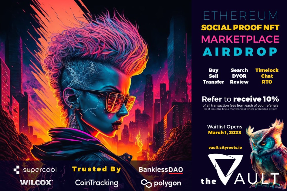 Reminder to sign up for the <a href="/CityRootsNFT/">Cityroots DAO</a> beta early!!!! You truly won't want to miss out on this.🌳

👇Vault Sign Up👇
vault.cityroots.io/referrer/0x4dc…

#NFTs #NFT #Airdrop #NFTAirdrop #Crypto #CryptoAirdrop #LFGrow #LFG #ETH #Marketplace #NFTMarketplace