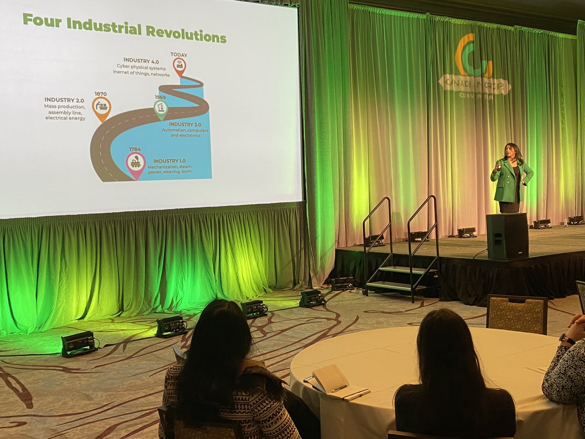 CanolaWatch's tweet photo. ChatGPT came up in discussion at the #CdnCrops23 opening reception. It could change how search engines work. Instead of links, you’ll get AI-written answers.
Today, economist Linda Nazareth says writers (that’s me) will be vulnerable to the tech. Ag less so. https://t.co/Bw5yPNFSTY