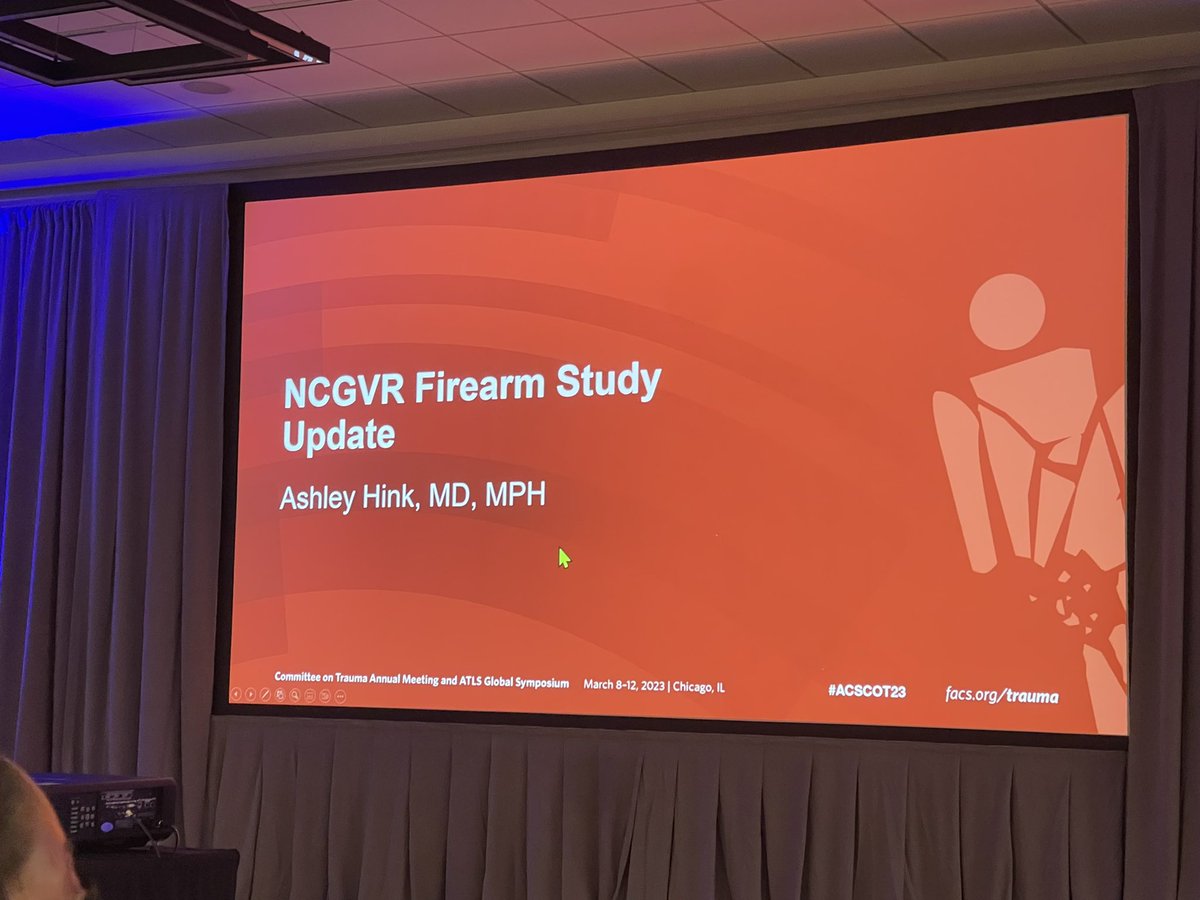 Super Star @ashbhinkMD giving an update on Non-Fatal Firearm Injuries <a href="/acsTrauma/">The ACS Committee on Trauma</a> study! #ACSCOT23