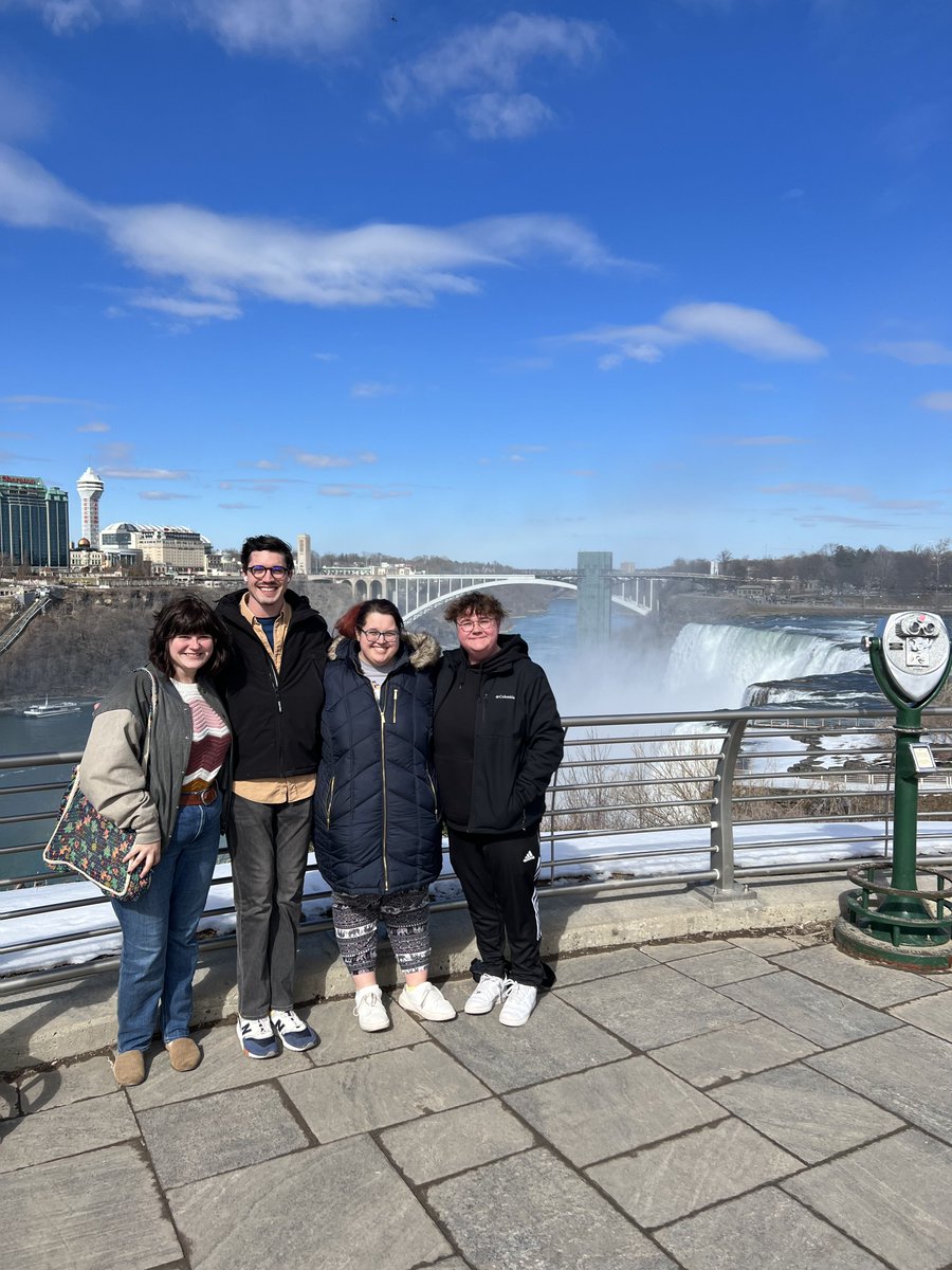 aptbmt's tweet image. A team of our music therapists is currently in Niagara Falls, New York representing A Place To Be at the Mid Atlantic Regional Music Therapy Association conference!  Here they are braving the cold weather ahead of this week's events.