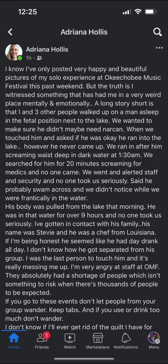 Asap_Melvy's tweet photo. @Nick_Eaux @okeechobeefest @insomniacevents Im also not sure if what I saw was related to Stevie. What i saw took place between 10:30-11:30pm on friday and i was the only person who ran into the water. But this lady said this https://t.co/K6LnaS0vNp