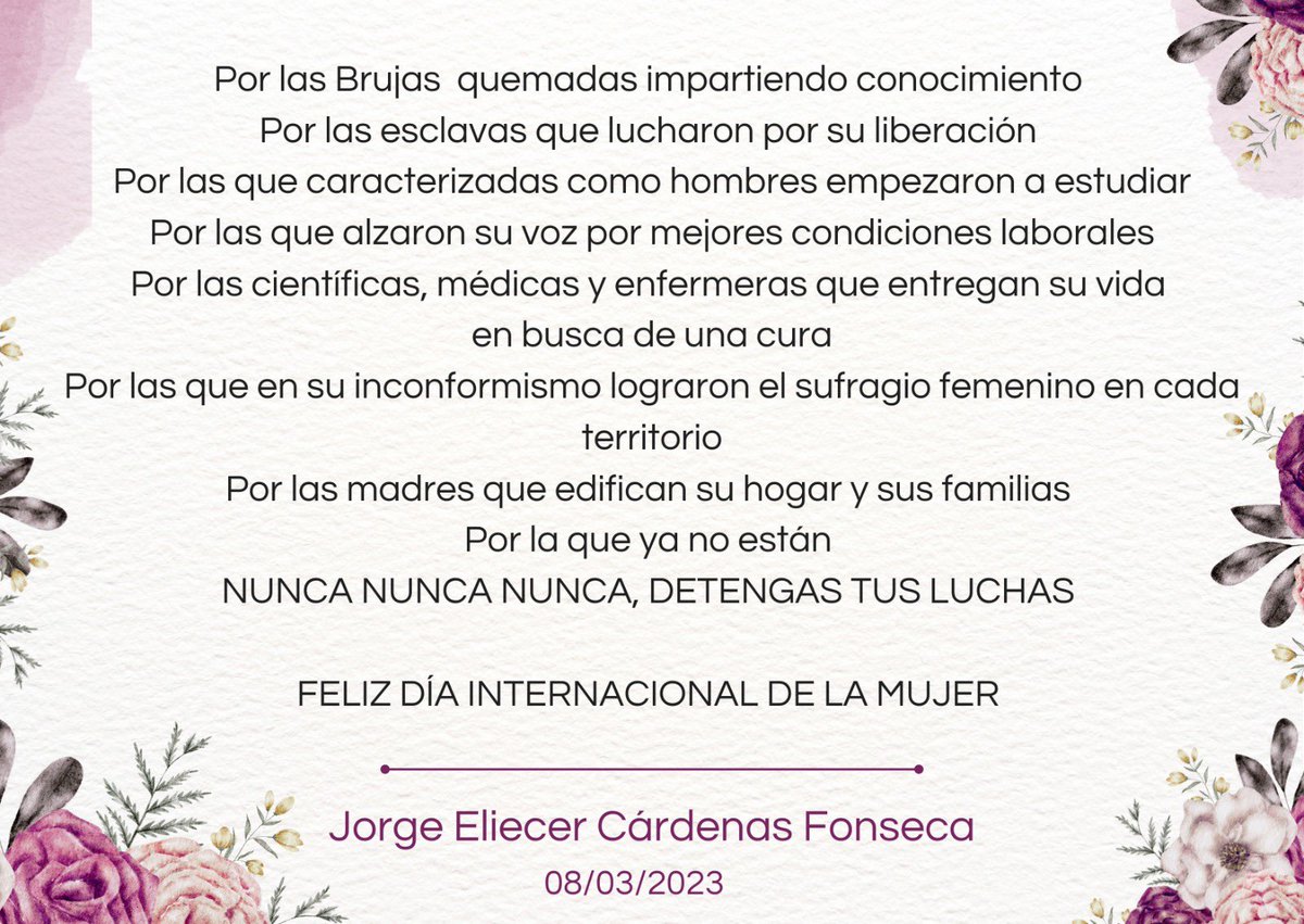 JORGEELIECERC's tweet photo. #8MarchWomensDay #8DeMarzo #DiaInternacionalDeLaMujer #InternationalWomensDay 
💟MUJER💟Nunca detengas tus LUCHAS💟 https://t.co/w331Z1Kr6i