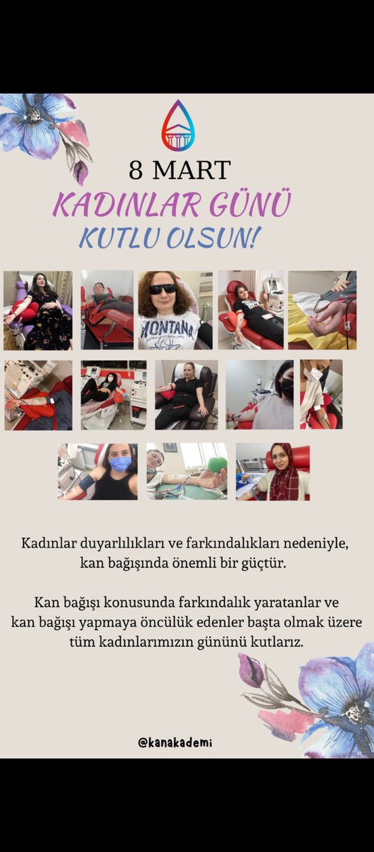 kan_akademi's tweet photo. Kadınlar, duyarlılıkları ve farkındalıkları nedeniyle, kan bağışı konusunda toplumda önemli bir güçtür. Kadınlar günü dolayısıyla, kan bağışı konusunda farkındalık yaratanlar, kan bağışı yapmaya öncülük edenler başta olmak üzere tüm kadınlarımızın gününü kutlarız. #kanakademi https://t.co/RrS3pVNwCg