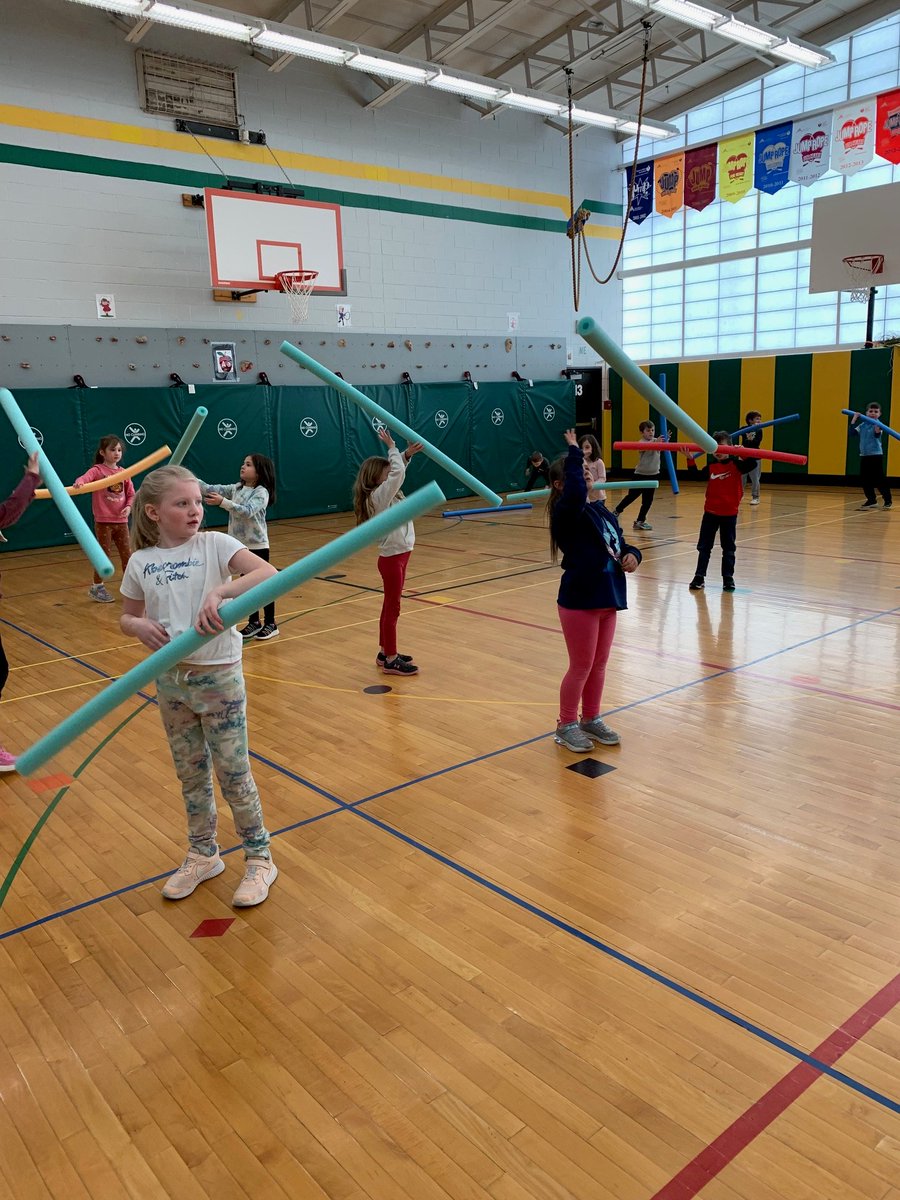 PlankNorthPE's tweet photo. Noodle play with K-2 and Volleyball with the 3-5 grades @PlankNorthPride https://t.co/0m8FRloDNd