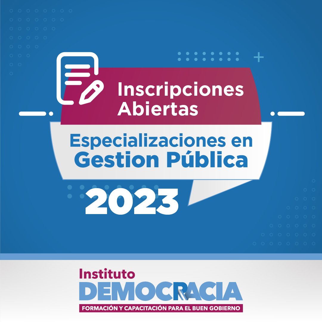 📢Sumate a la oferta educativa 2023 del instituto. 

✅Te ofrecemos la posibilidad de capacitarte en temáticas fundamentales para la Gestión Pública.  

🔍 Podés ver los cursos e inscribirte hasta en el siguiente link:   

🔗 linktr.ee/inst_democracia