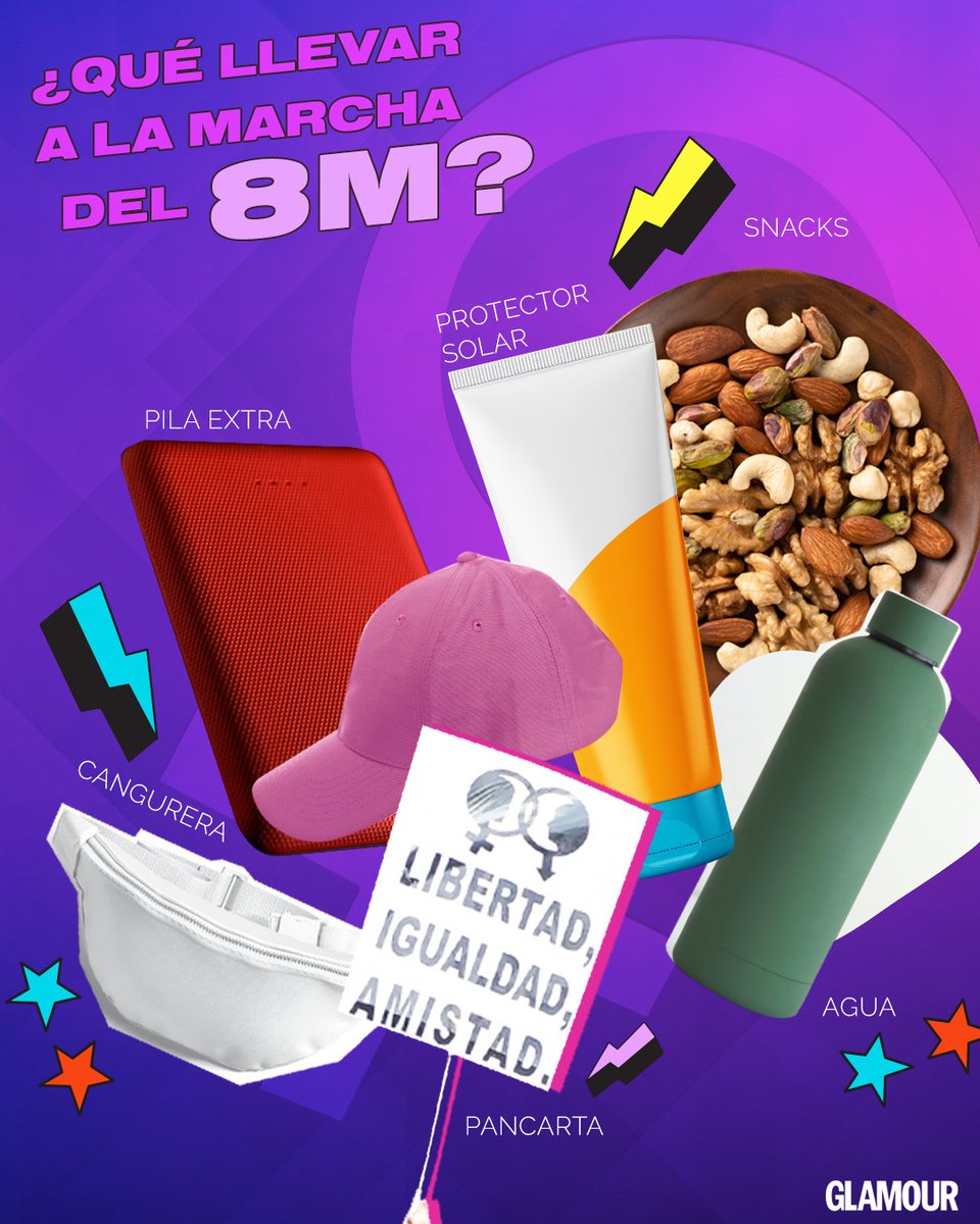 GlamourMex's tweet photo. ¿Es tu primera vez yendo a una marcha del #8M? Tranquila, no estás sola 💜 Aquí te dejamos algunas cosas importantes que puedes llevar ✨
👉🏻 https://t.co/jIWA0ihgGy
#DíaInternacionalDeLaMujer #GlamPower https://t.co/qu3gDihqkJ
