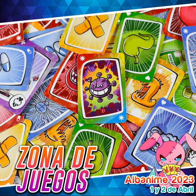 En Albanime 2023 encontrarás cartas, dados, miniaturas y mucho más en una gran ludoteca con más de un centenar de juegos de mesa.
Podrás inscribirte en diferentes torneos, o  asistir a las demostraciones de juegos que realizarán @dandojuegoab y <a href="/rat_dice/">Rat Dice</a>.
albanime.com/juegos-de-mesa