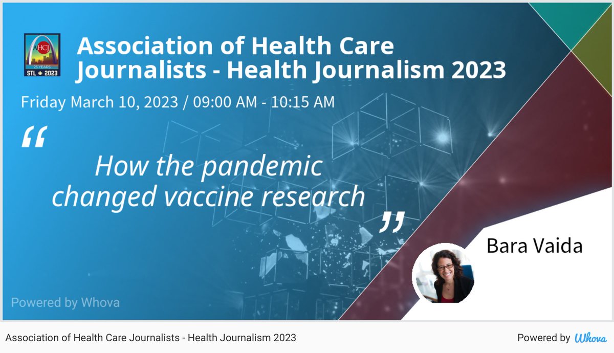 I am moderating a panel at the Association of Health Care Journalists - Health Journalism 2023. Please check out my panel if you're attending the event! #HJ23 - via #Whova event app