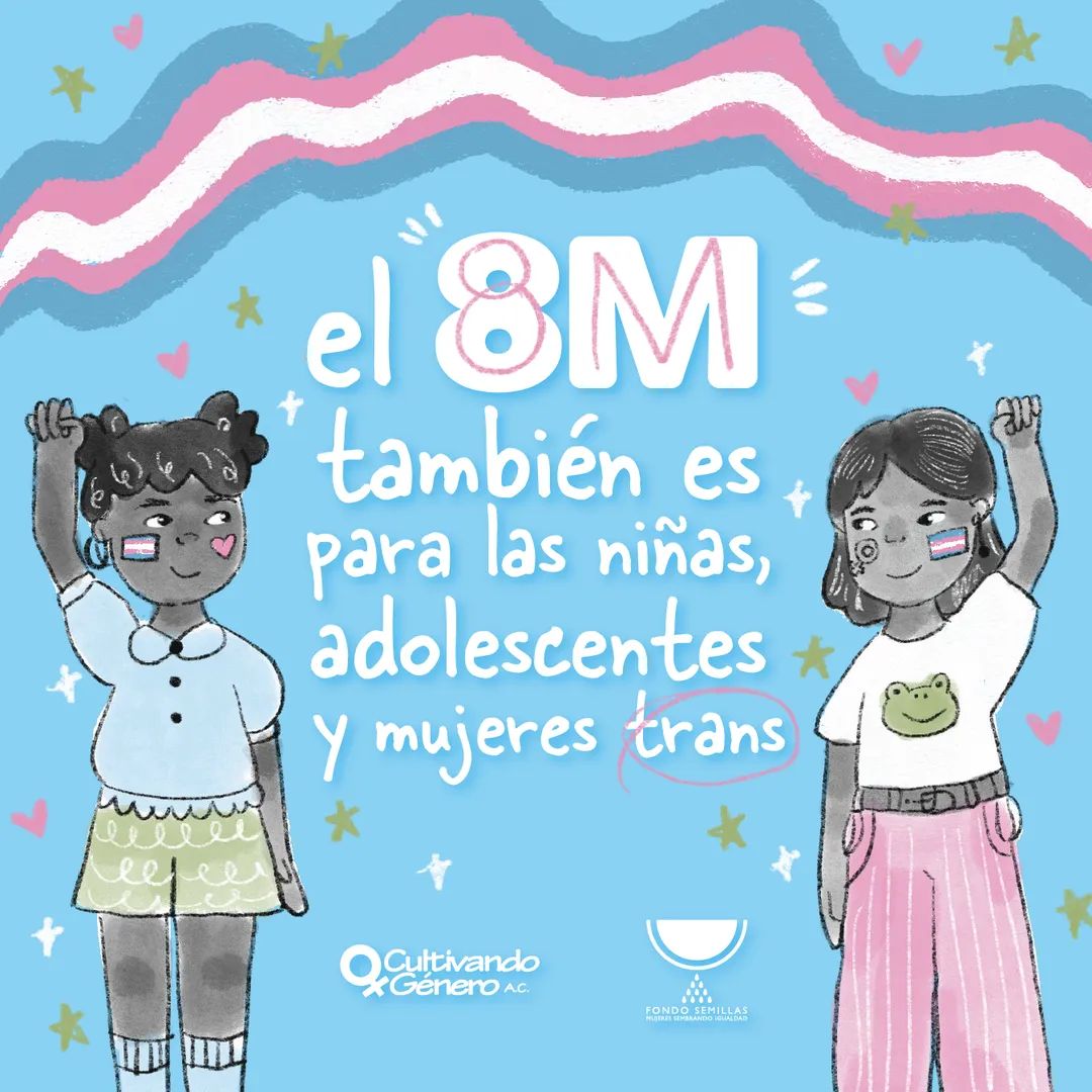 CultivandoAc's tweet photo. El #8M también es para las niñas, adolescentes y mujeres trans 💜🏳️‍⚧️💜🏳️‍⚧️
#EstamosJunTRANS, #8M2023, #Aguascalientes, https://t.co/l09IeDYdj2