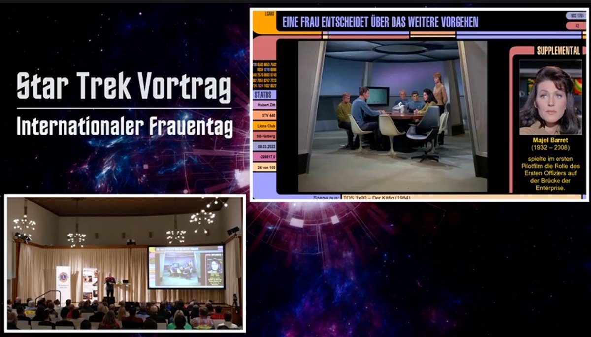 Schaue mir gerade den Star Trek Vortrag von Hubert Zitt an. Heute auch zum Internationalen Frauentag. Wir bekommen einen Einblick welche Pionierarbeit hier Star Trek in den 60ern und 70ern gemacht hat. Super interessanter Vortrag.