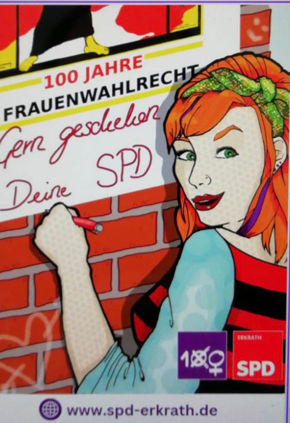 SPDErkrath's tweet photo. Heute zum #InternationalerFrauentag mit einem Stand auf dem Hochdahler Markt. 
Giveaways: selbstgebackener Schokoladenkuchen und ein informativer Flyer der @SPDErkrath 

Trotz starken Schneefalls gab es reichlich Zulauf, nicht nur wegen des Kuchens. https://t.co/p7cFeee9mk