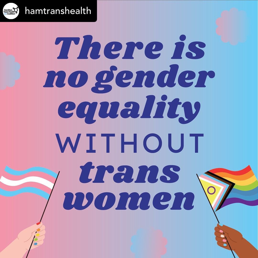 wellwood_ca's tweet photo. Reposted from @hamtranshealth On #InternationalWomensDay, hundreds of organizations have joined together to declare ‘there’s no gender equality without trans women’. #TransWomenAreWomen and they deserve our love, respect and care. Concrete action is needed, now more than ever. https://t.co/o0G2mULwOm