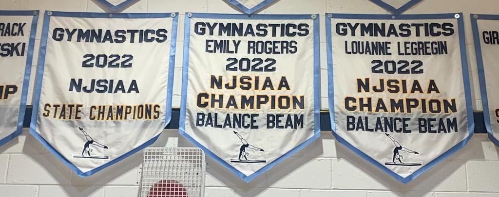 FthsGymnastics's tweet photo. Great to see our new banners up in the gym! Reminder of what a great season we had this year. 💙🤸🏼‍♂️🤸🏼‍♂️💙 #statechamps https://t.co/SWo8nMQvL3