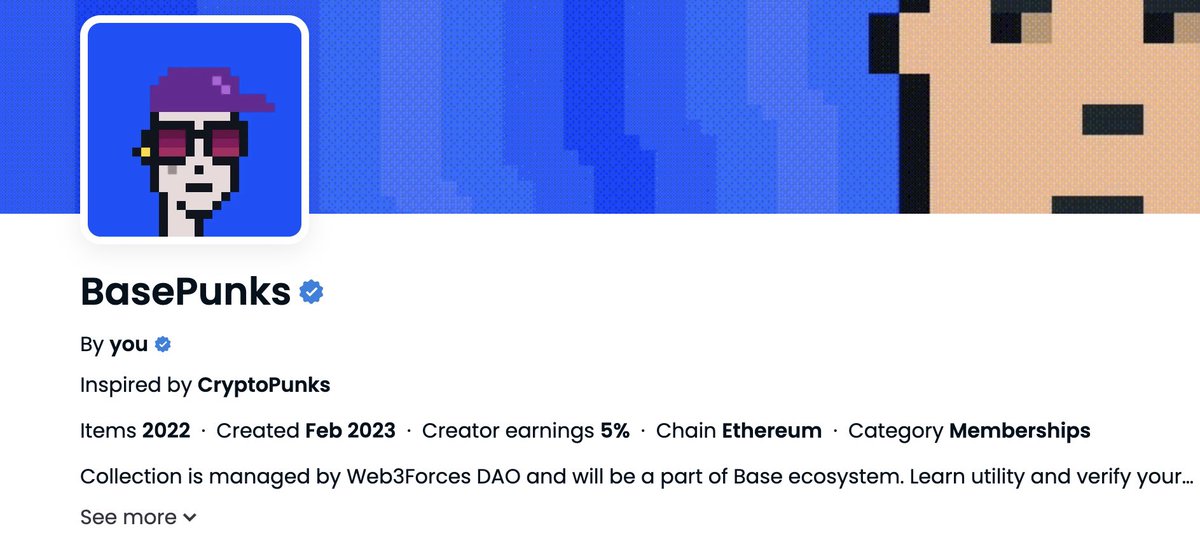 Base Punks (@punksonbase) on Twitter photo @BasePunks officially fist ever verified collection related to @BuildOnBase on OpenSea.
#BASE #BuildOnBase <a href="/coinbase/">Coinbase 🛡️</a> <a href="/CoinbaseInsto/">Coinbase Institutional 🛡️</a> @Coinbase_NFT <a href="/cbventures/">Coinbase Ventures 🛡️</a> <a href="/CommerceCB/">cbtest123</a> <a href="/surojit/">surojit</a> <a href="/RowanRK6/">Rowan 🛡️</a> <a href="/brian_armstrong/">Brian Armstrong</a> <a href="/iampaulgrewal/">paulgrewal.eth</a>
Share this historical news to community 🔵 @BasePunks officially fist ever verified collection related to @BuildOnBase on OpenSea.
#BASE #BuildOnBase <a href="/coinbase/">Coinbase 🛡️</a> <a href="/CoinbaseInsto/">Coinbase Institutional 🛡️</a> @Coinbase_NFT <a href="/cbventures/">Coinbase Ventures 🛡️</a> <a href="/CommerceCB/">cbtest123</a> <a href="/surojit/">surojit</a> <a href="/RowanRK6/">Rowan 🛡️</a> <a href="/brian_armstrong/">Brian Armstrong</a> <a href="/iampaulgrewal/">paulgrewal.eth</a>
Share this historical news to community 🔵