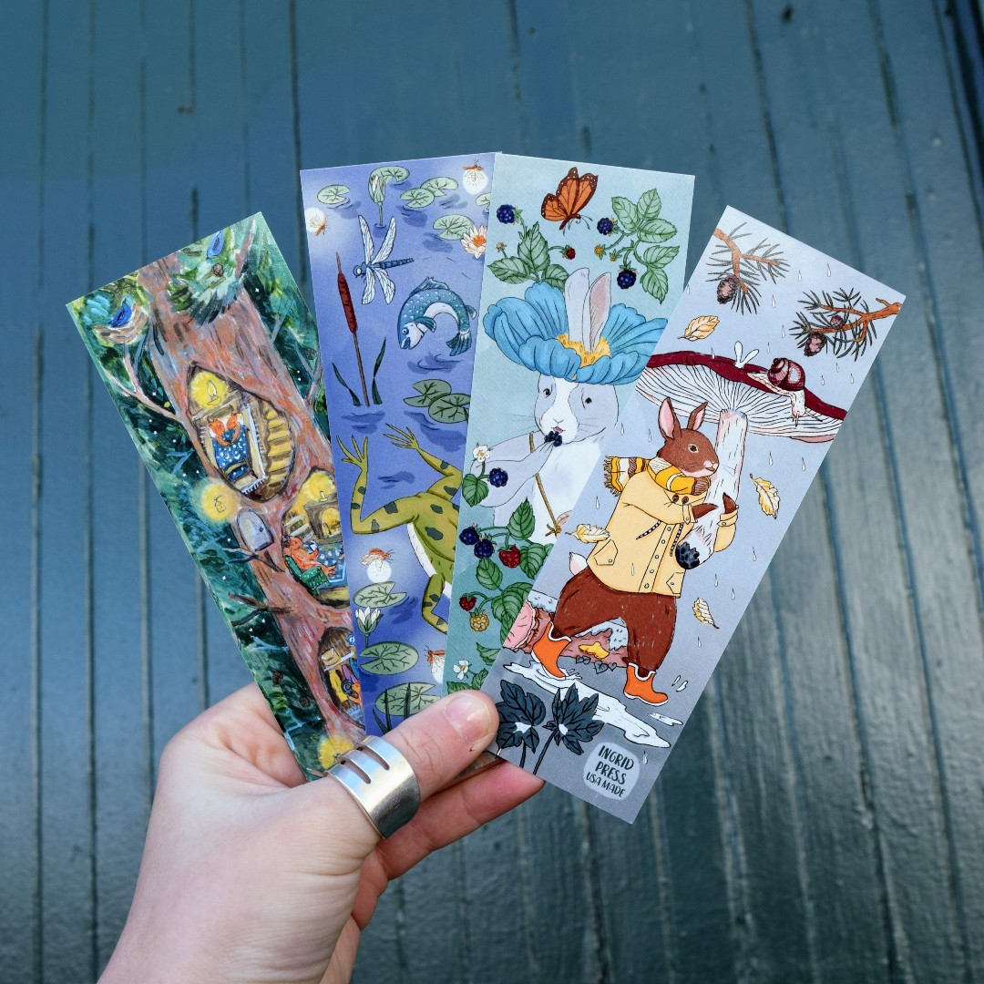 Check out these beautiful double-sided bookmarks by Ingrid Press!

#IngridPress #bookmarks #ColorfulDesigns #Books #BookAccessories #Booktok #UniqueIllustrations #coffeecart #instabookstore #indiebooks